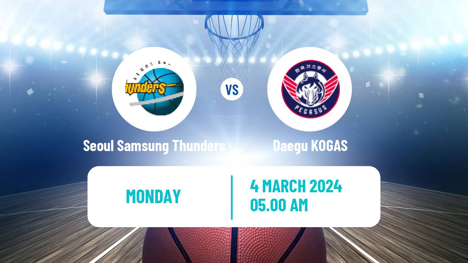Basketball KBL Seoul Samsung Thunders - Daegu KOGAS