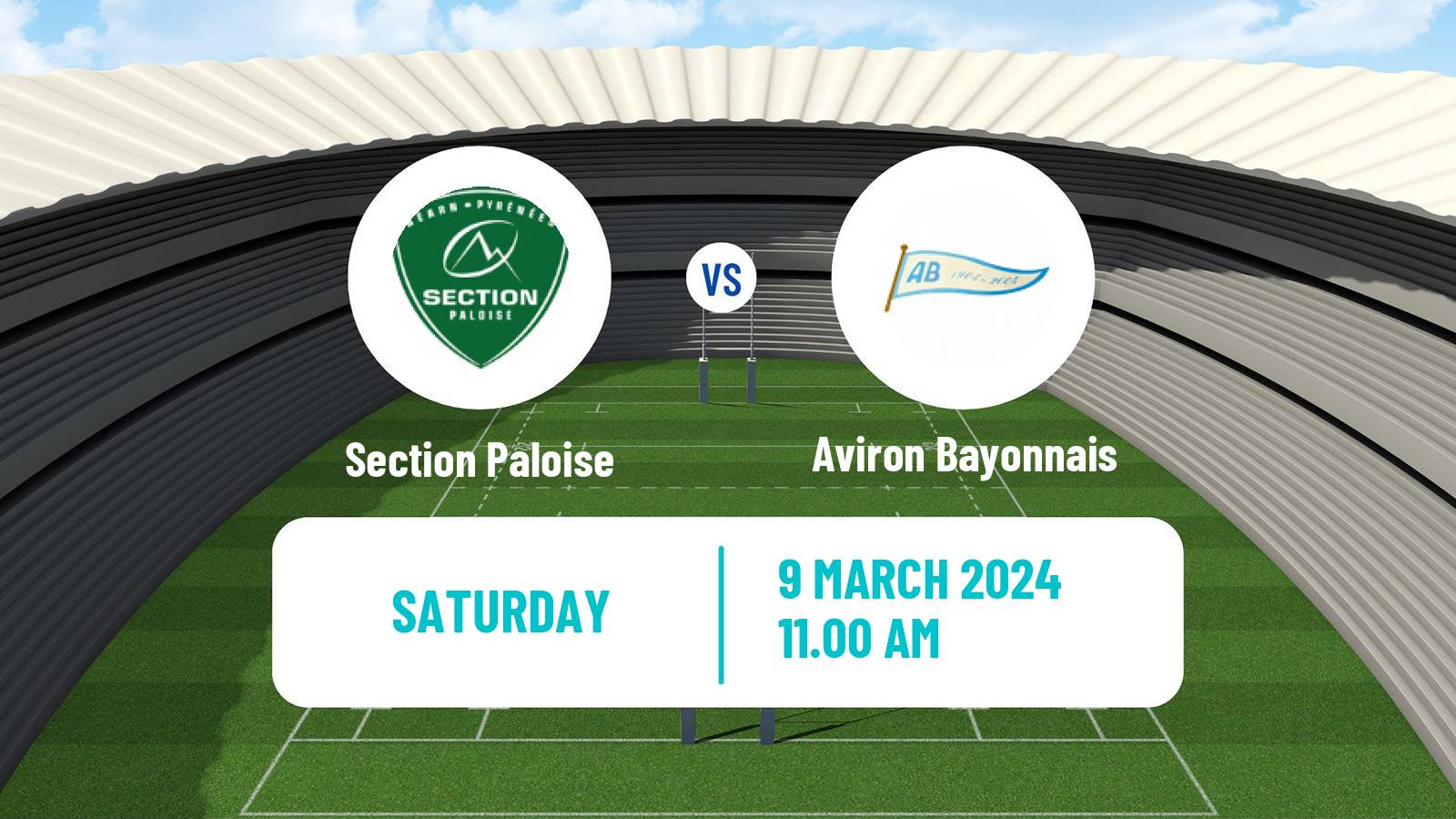 Rugby union French Top 14 Section Paloise - Aviron Bayonnais