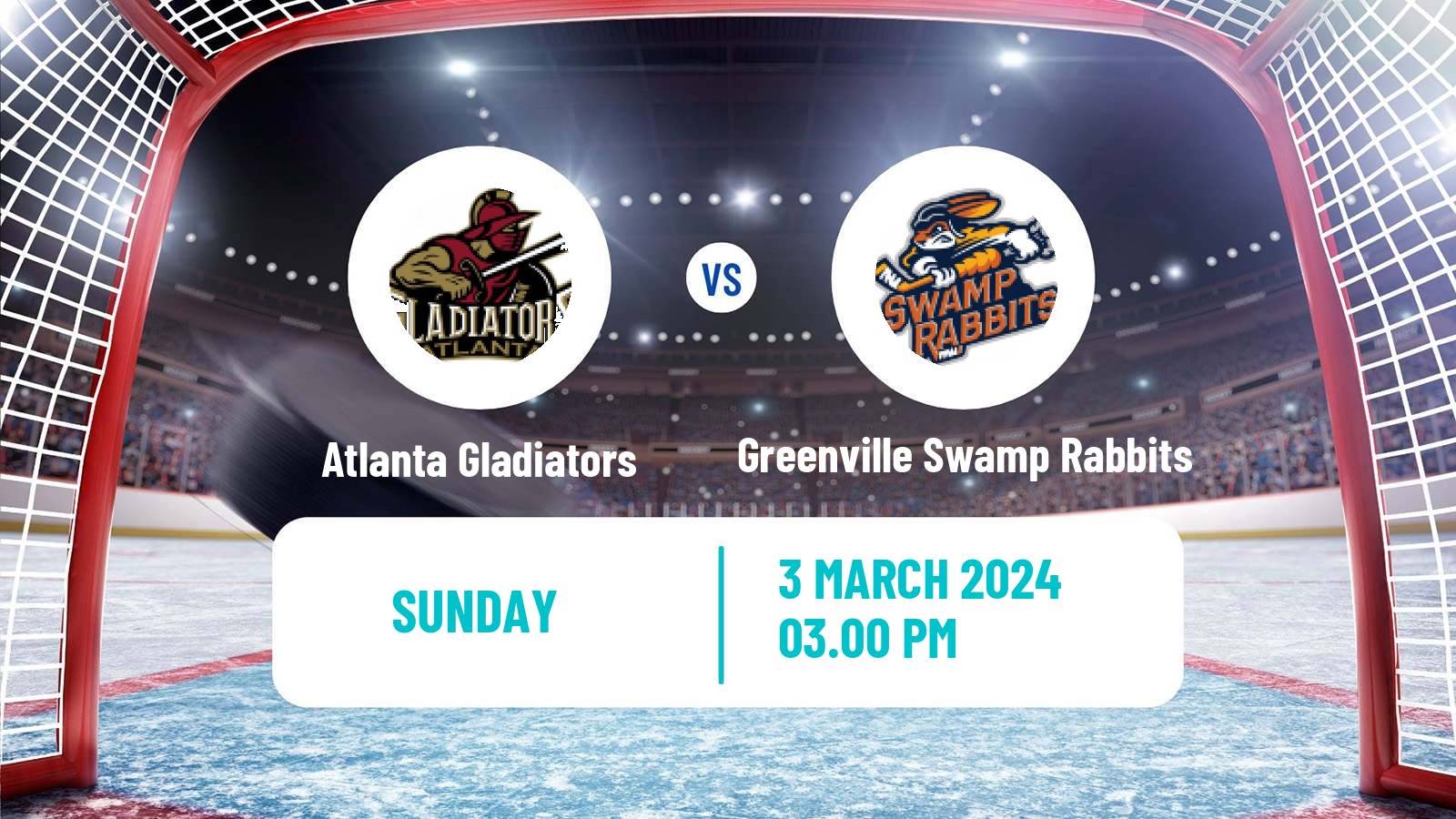 Hockey ECHL Atlanta Gladiators - Greenville Swamp Rabbits