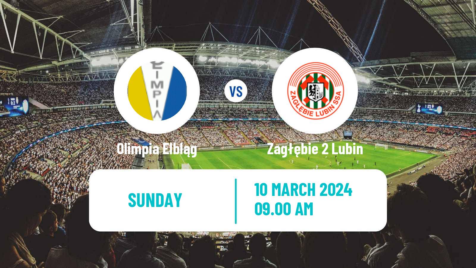 Soccer Polish Division 2 Olimpia Elbląg - Zagłębie 2 Lubin