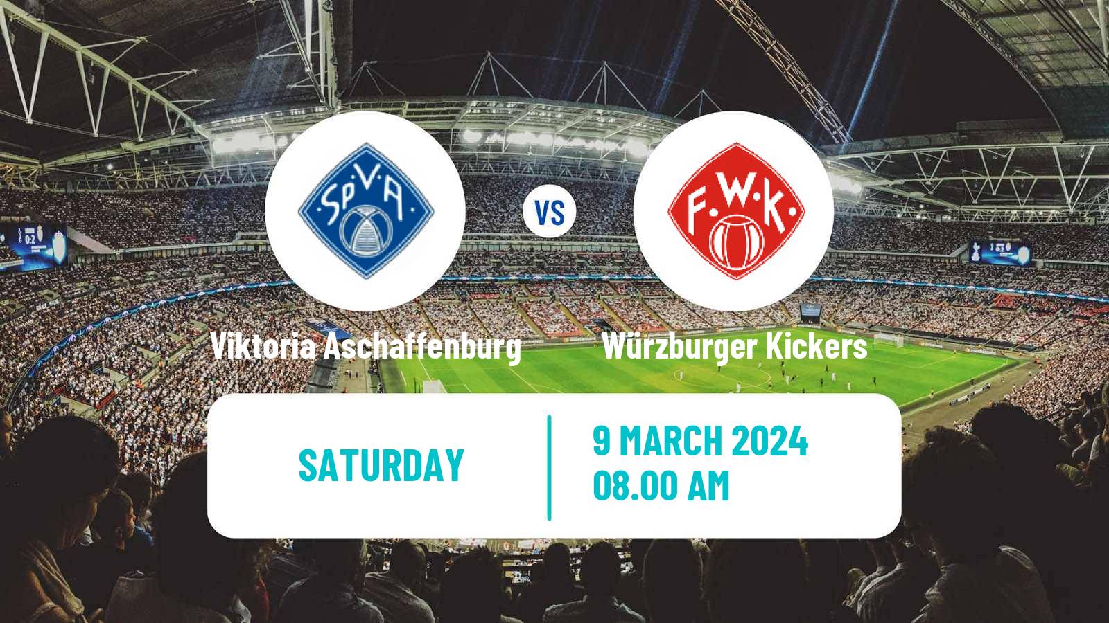 Soccer German Regionalliga Bayern Viktoria Aschaffenburg - Würzburger Kickers
