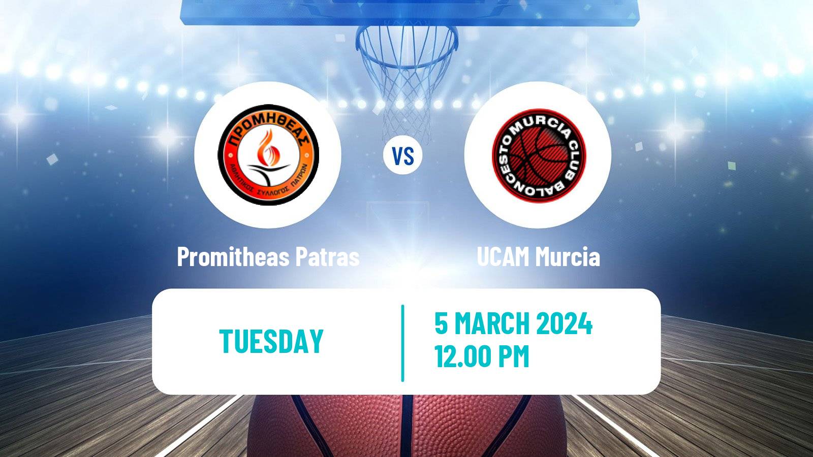 Basketball Champions League Basketball Promitheas Patras - UCAM Murcia