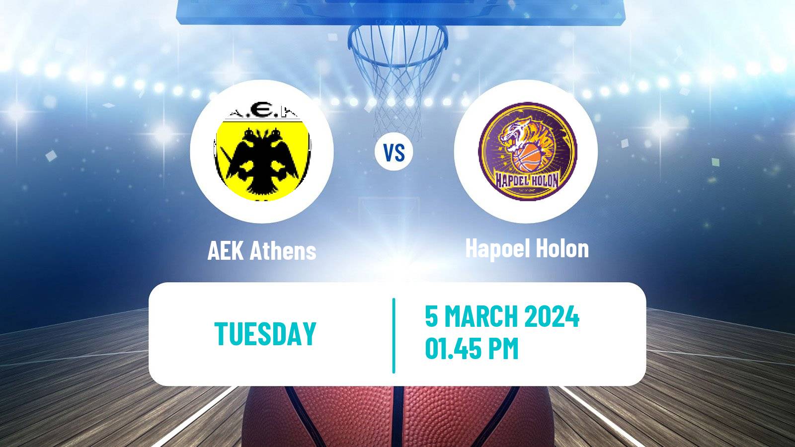 Basketball Champions League Basketball AEK Athens - Hapoel Holon