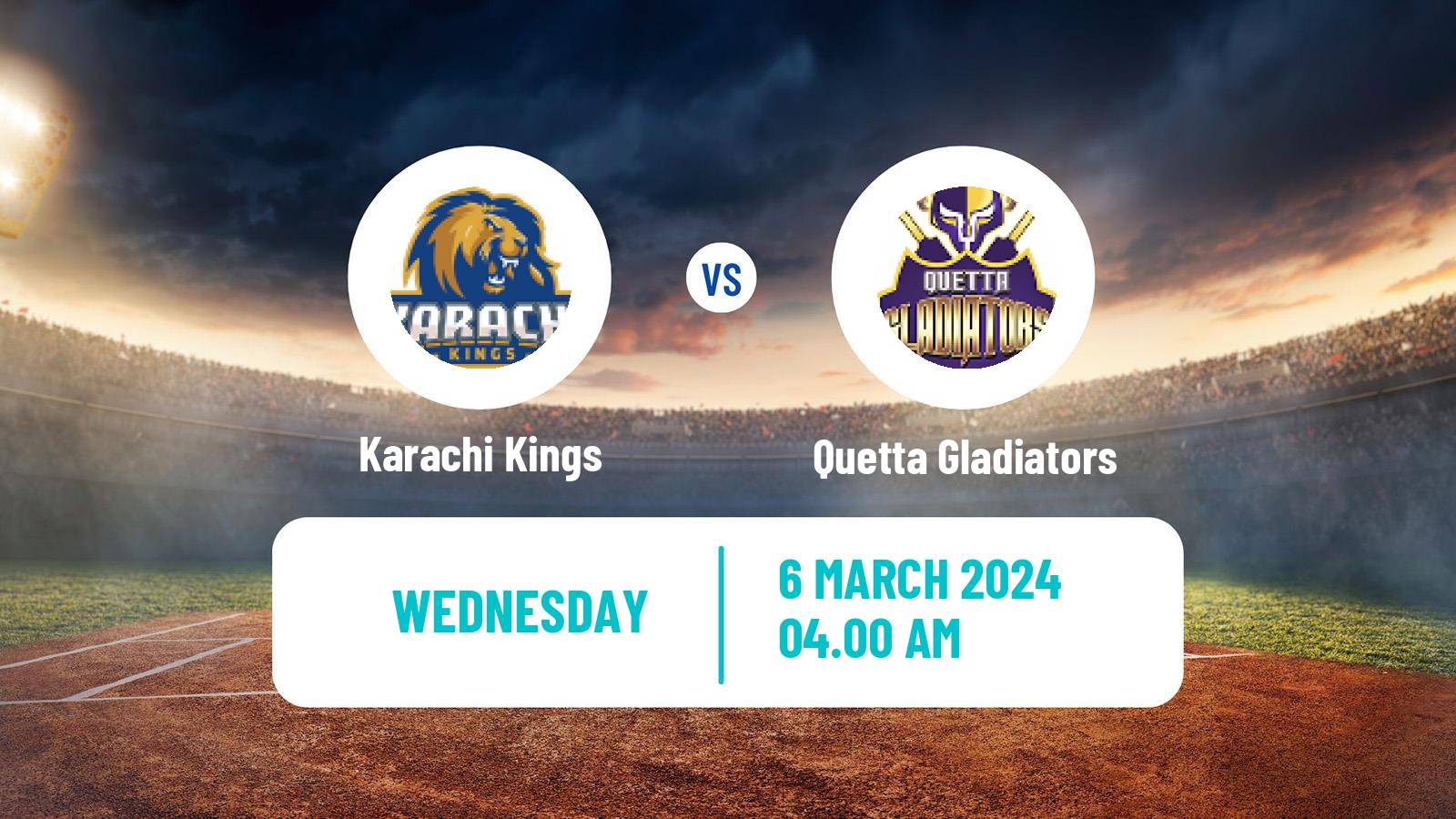 Cricket Pakistan Super League Cricket Karachi Kings - Quetta Gladiators