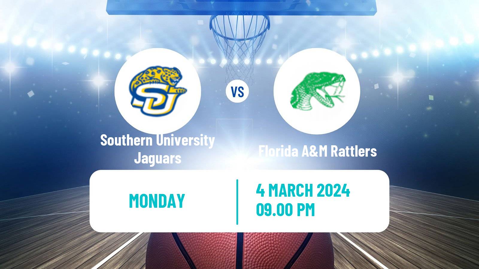 Basketball NCAA College Basketball Southern University Jaguars - Florida A&M Rattlers