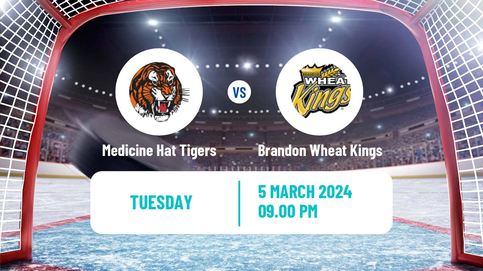 Hockey WHL Medicine Hat Tigers - Brandon Wheat Kings