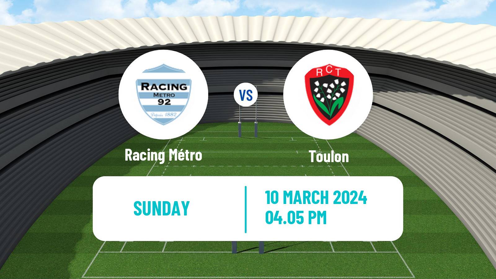 Rugby union French Top 14 Racing Métro - Toulon