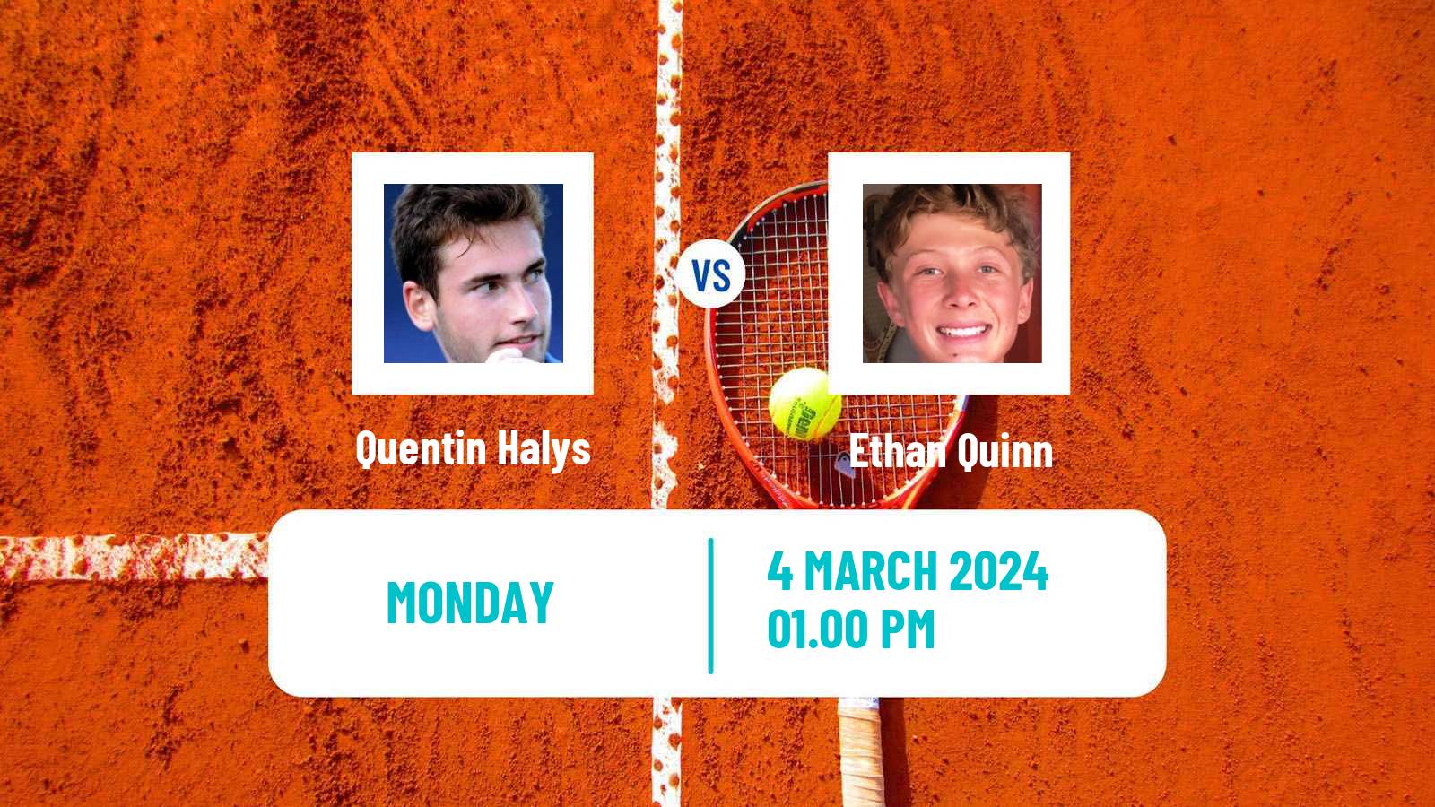 Tennis ATP Indian Wells Quentin Halys - Ethan Quinn