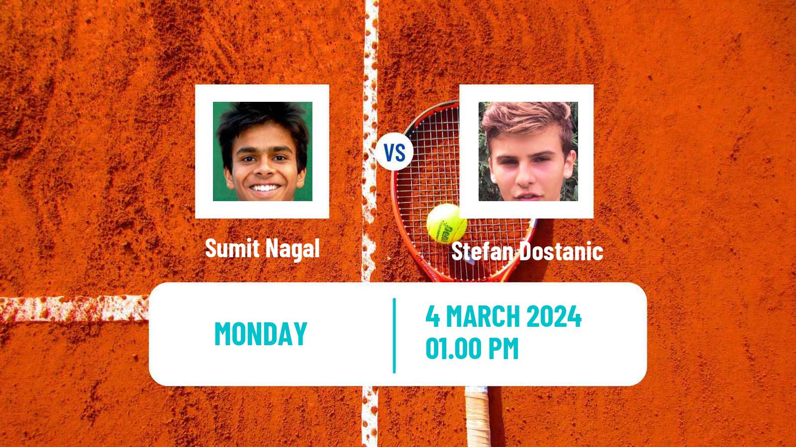 Tennis ATP Indian Wells Sumit Nagal - Stefan Dostanic