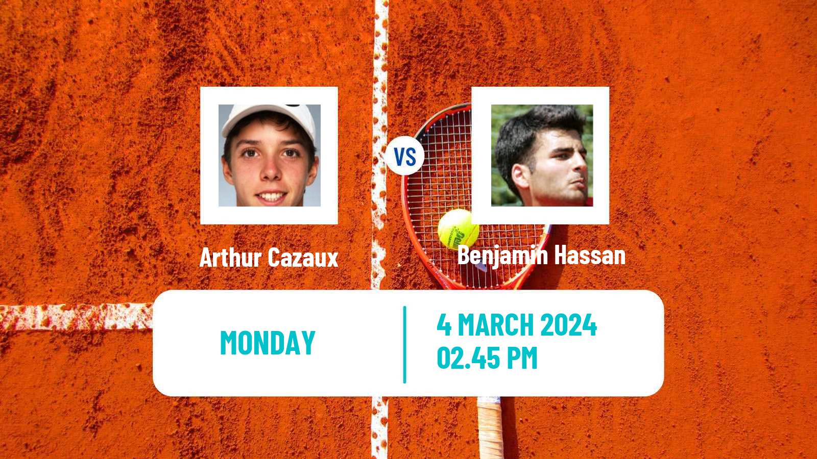 Tennis ATP Indian Wells Arthur Cazaux - Benjamin Hassan