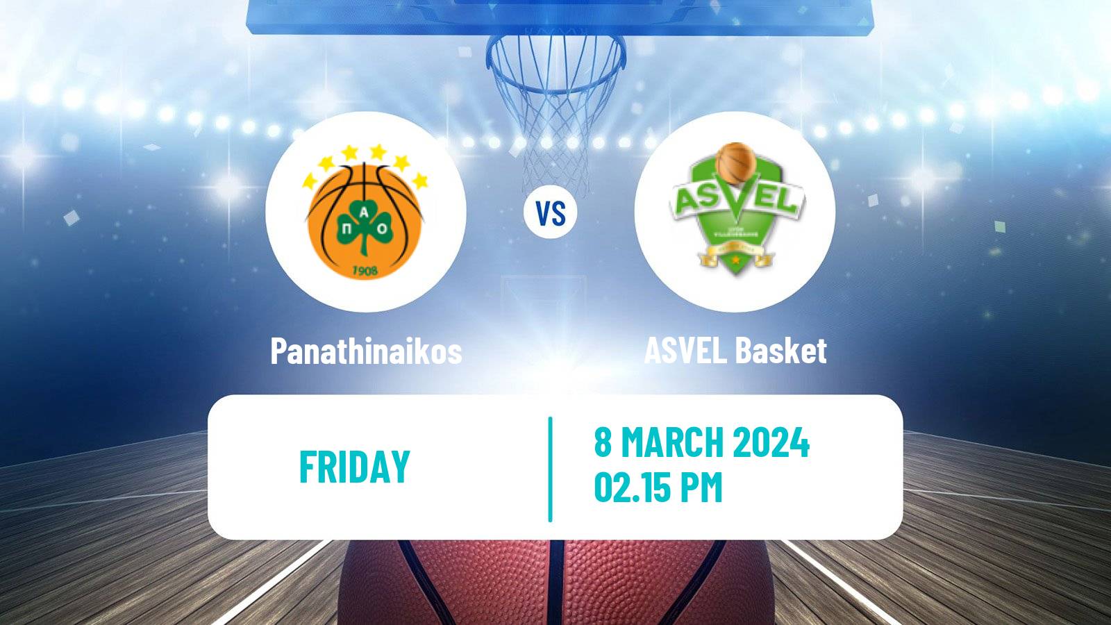 Basketball Euroleague Panathinaikos - ASVEL Basket