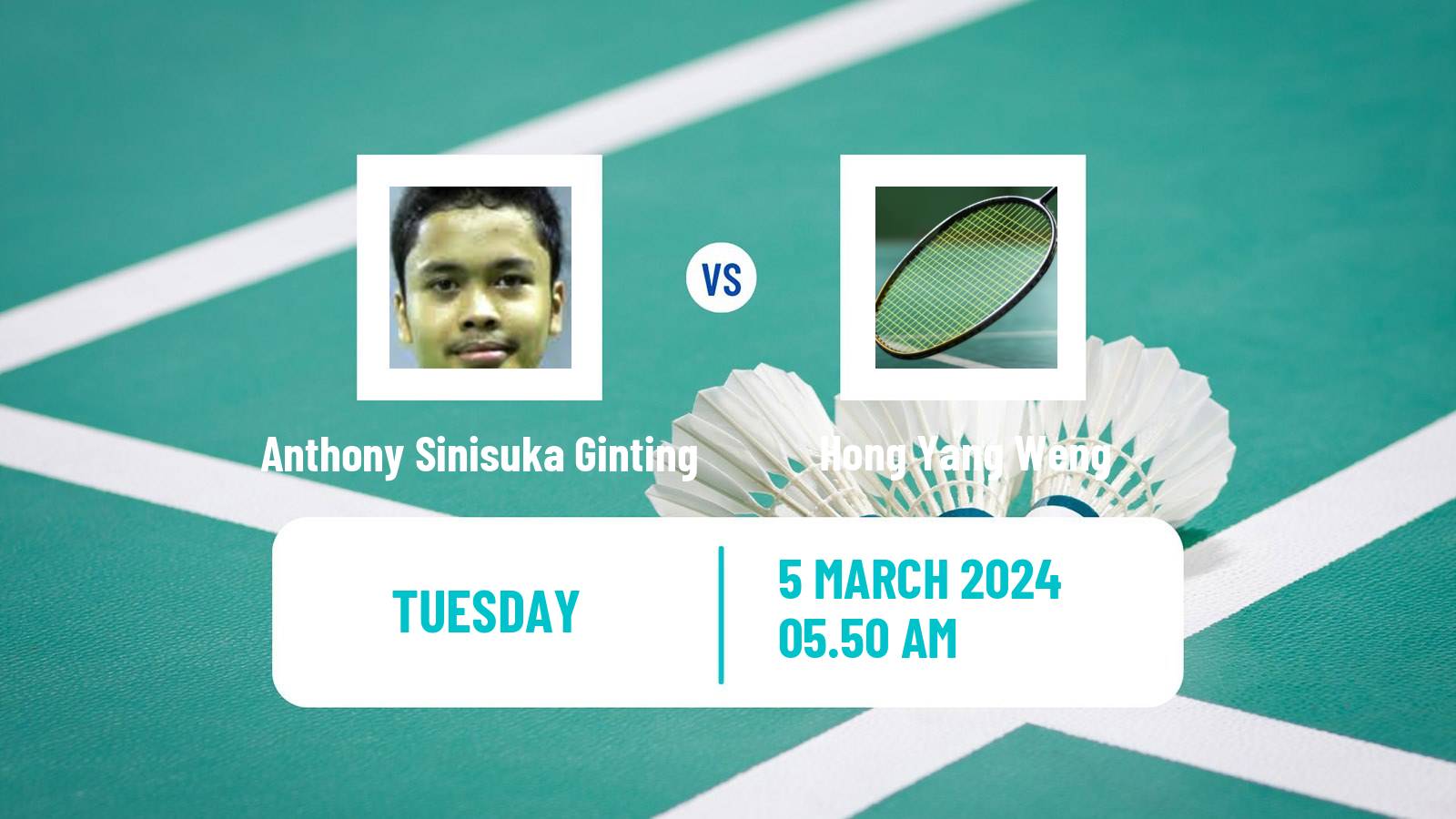 Badminton BWF World Tour French Open Men Anthony Sinisuka Ginting - Hong Yang Weng