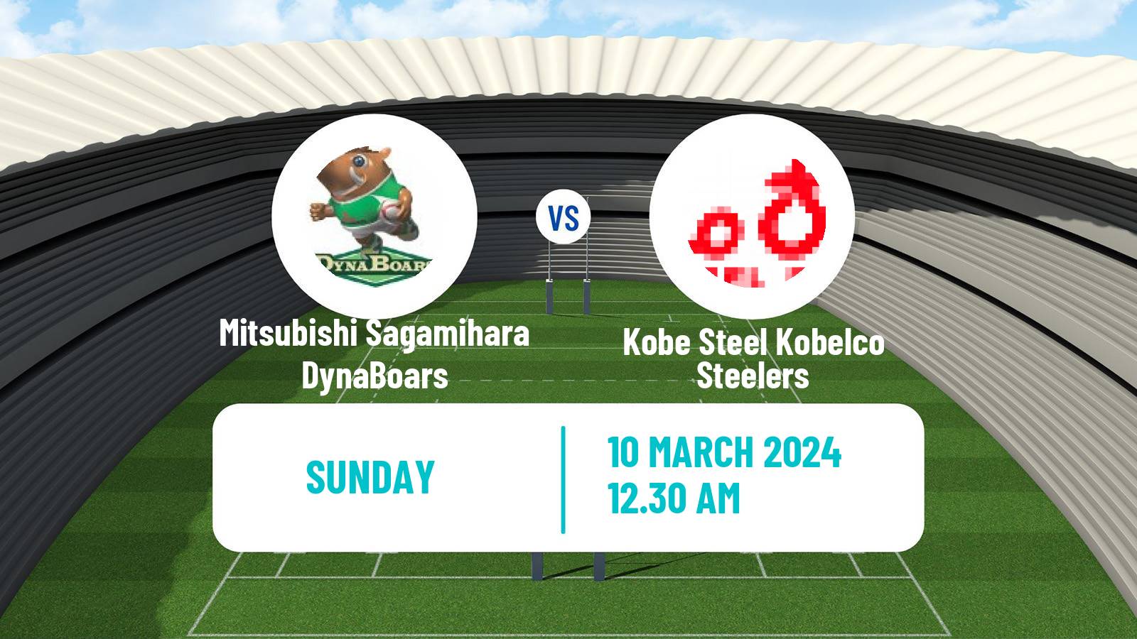 Rugby union Japan League One Rugby Union Mitsubishi Sagamihara DynaBoars - Kobe Steel Kobelco Steelers