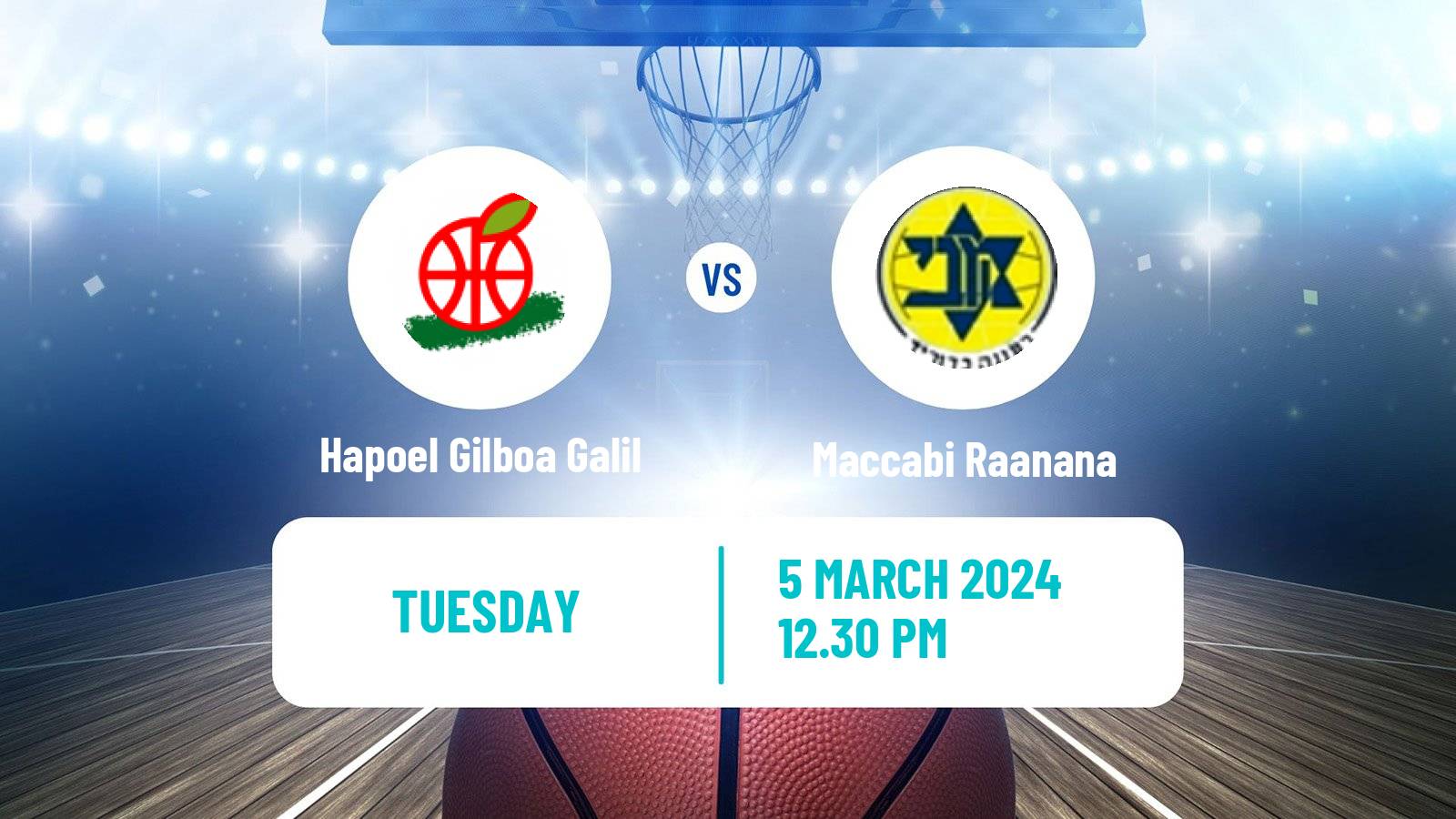Basketball Israeli Liga Leumit Basketball Hapoel Gilboa Galil - Maccabi Raanana