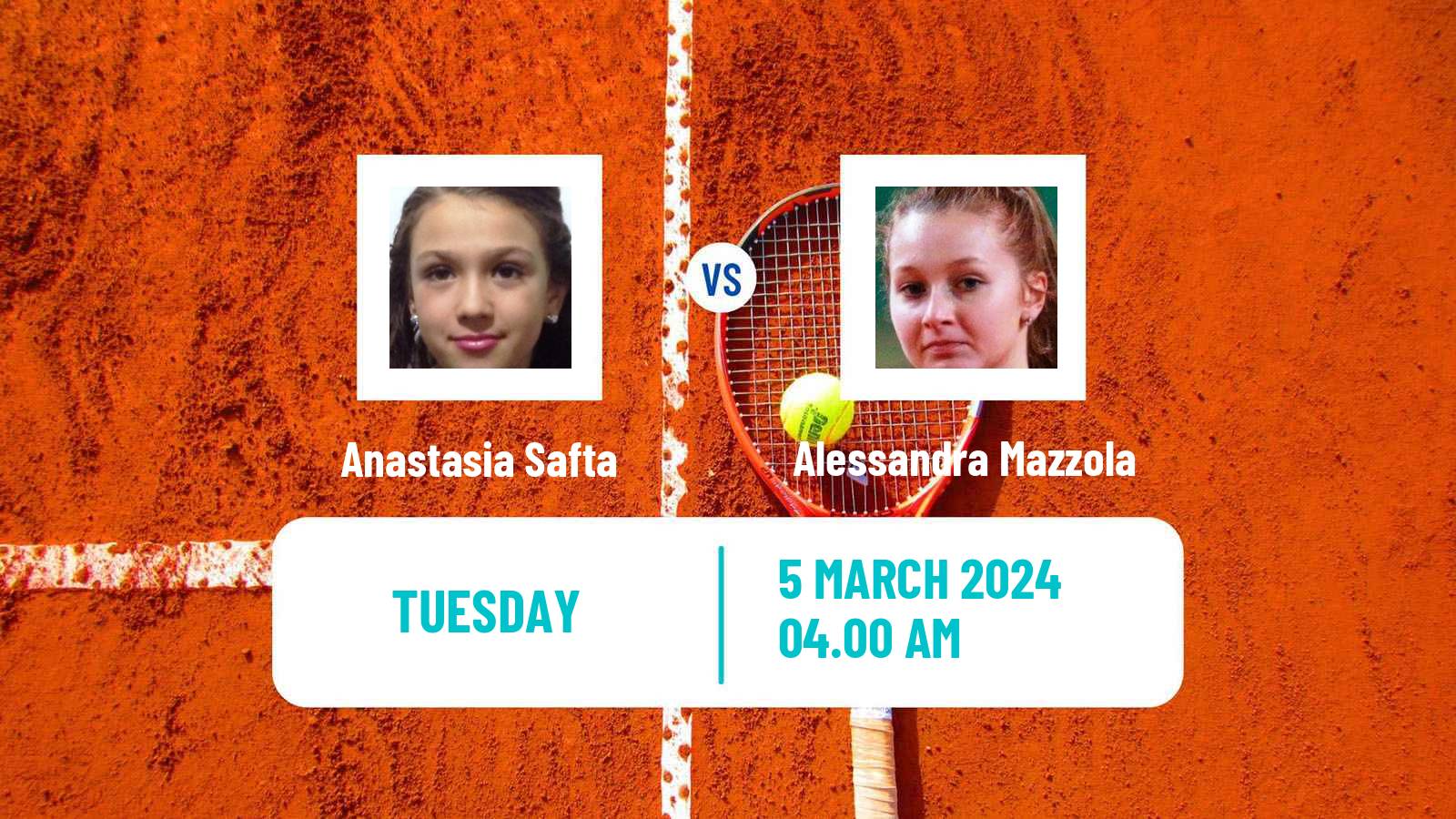 Tennis ITF W15 Antalya 4 Women 2024 Anastasia Safta - Alessandra Mazzola