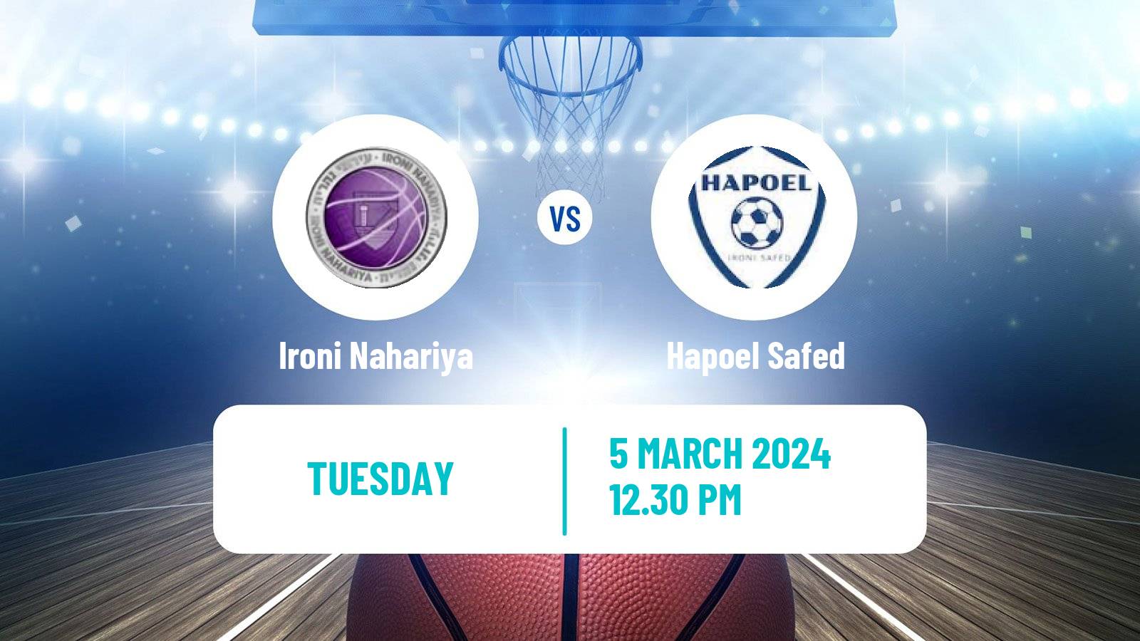 Basketball Israeli Liga Leumit Basketball Ironi Nahariya - Hapoel Safed