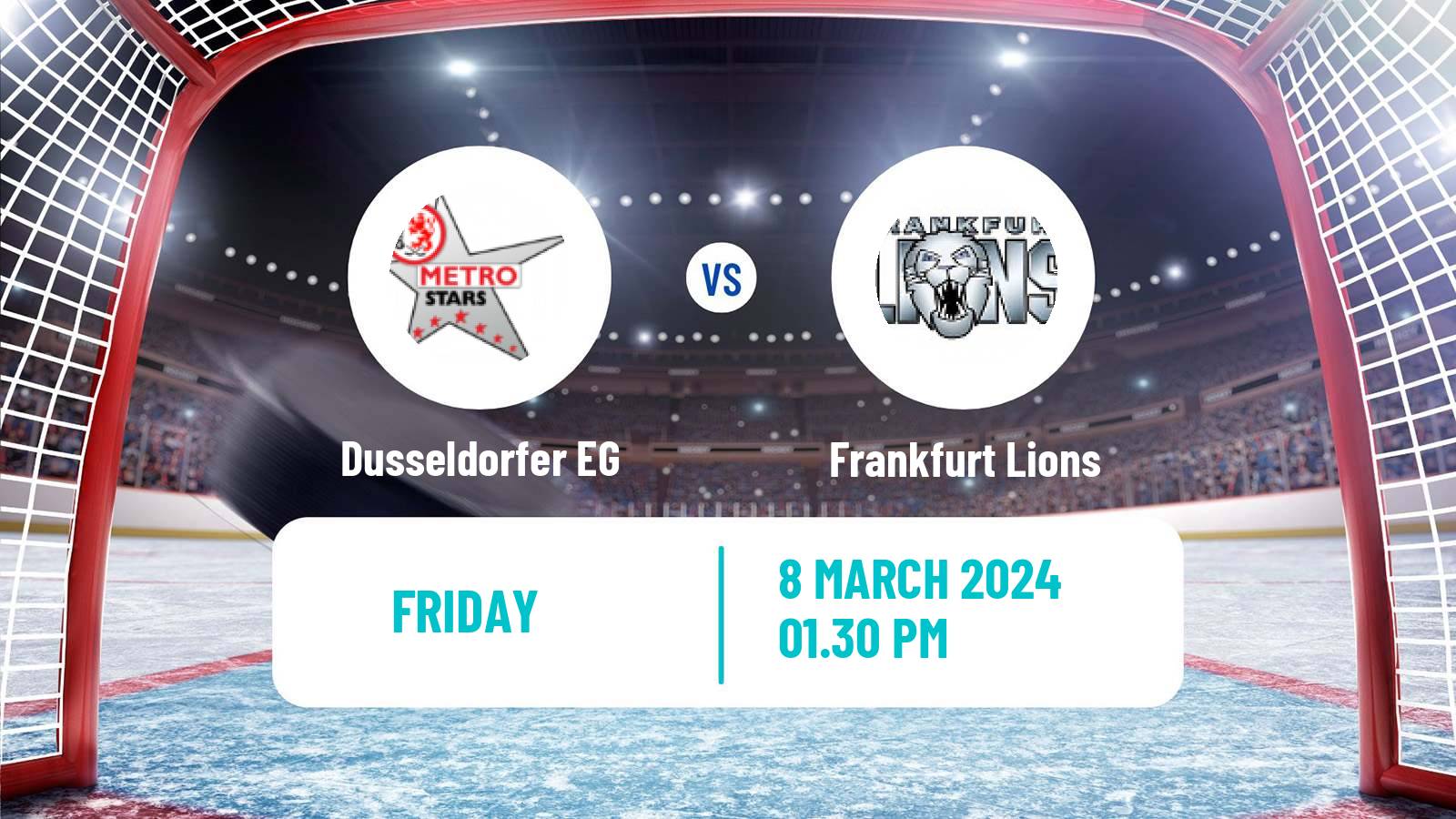 Hockey German Ice Hockey League Dusseldorfer EG - Frankfurt Lions