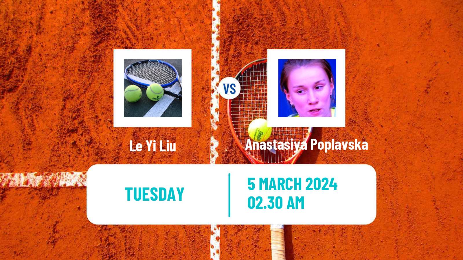 Tennis ITF W15 Karaganda Women Le Yi Liu - Anastasiya Poplavska