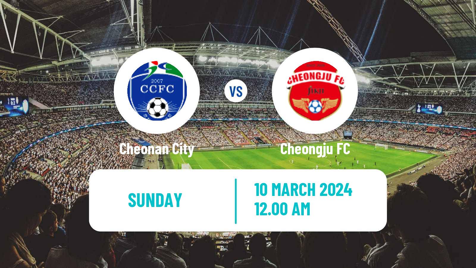Soccer South Korean K-League 2 Cheonan City - Cheongju
