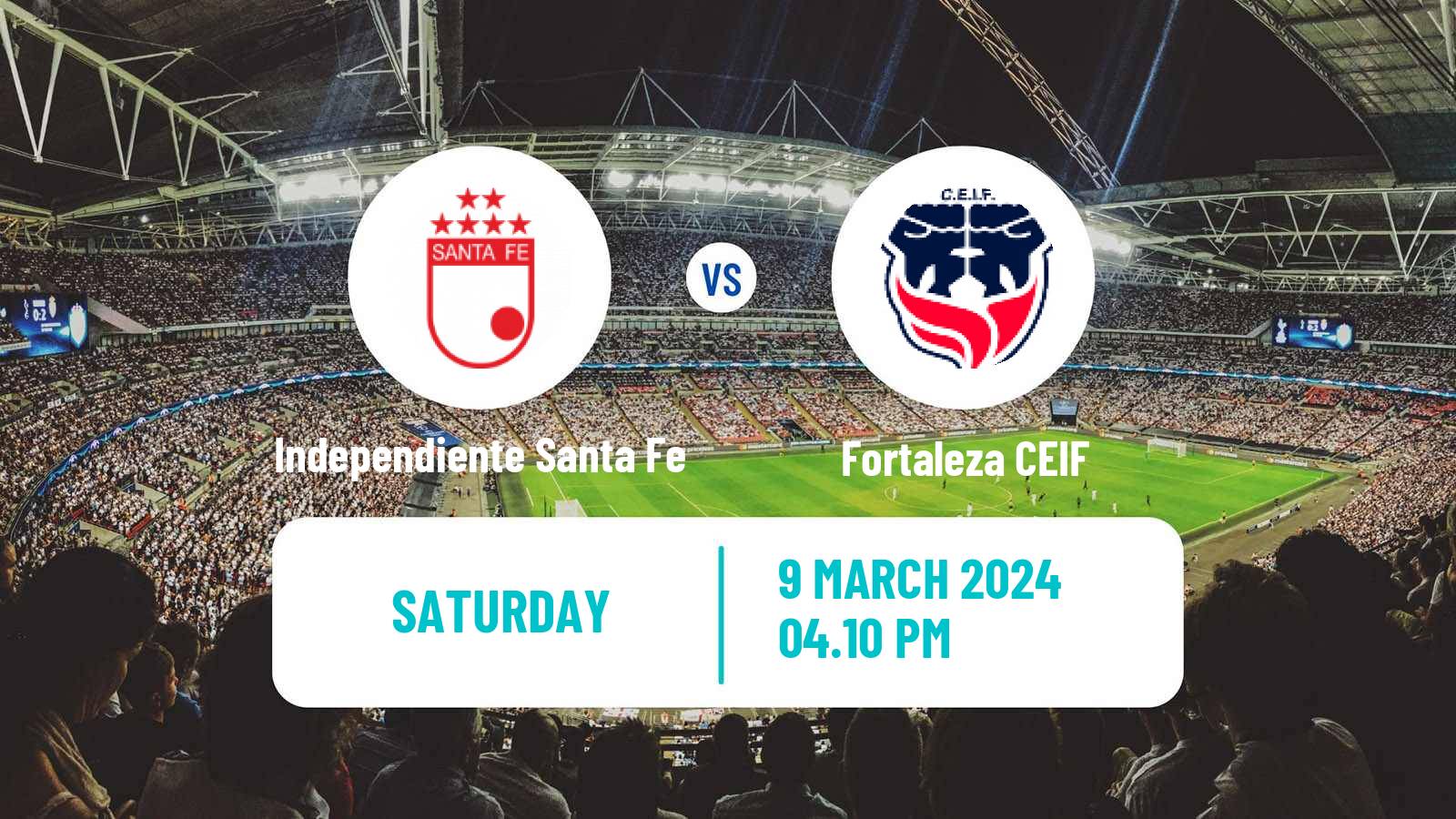 Soccer Colombian Primera A Independiente Santa Fe - Fortaleza CEIF
