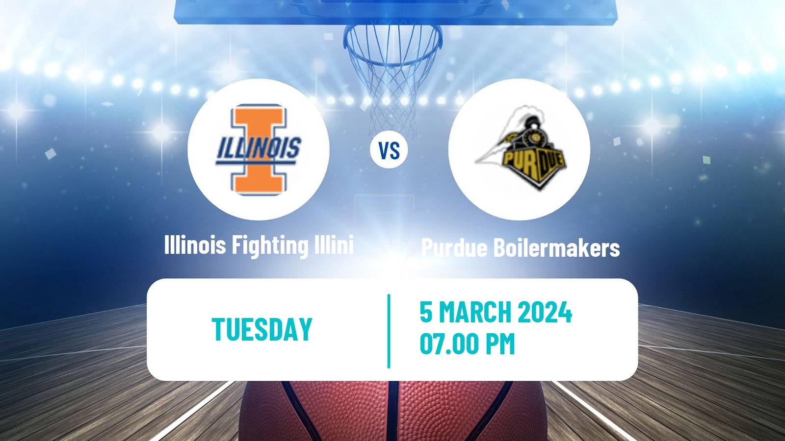 Basketball NCAA College Basketball Illinois Fighting Illini - Purdue Boilermakers