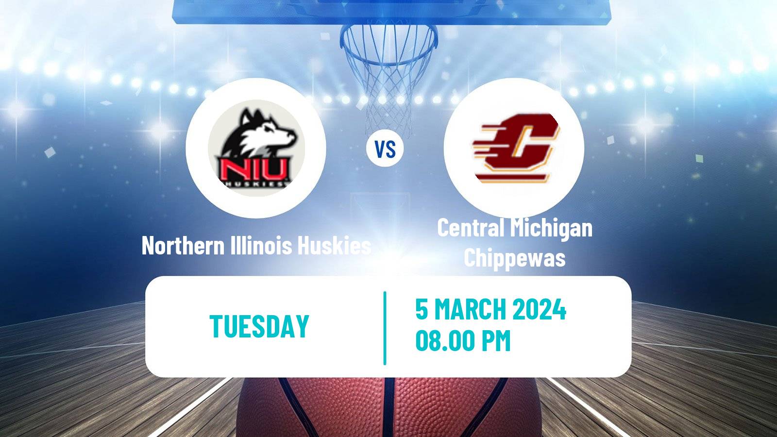 Basketball NCAA College Basketball Northern Illinois Huskies - Central Michigan Chippewas