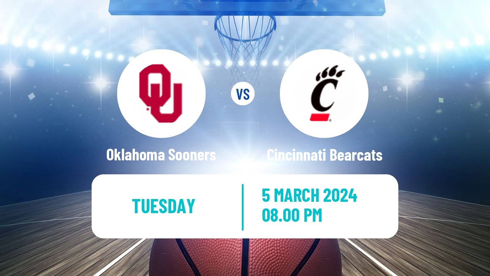 Basketball NCAA College Basketball Oklahoma Sooners - Cincinnati Bearcats