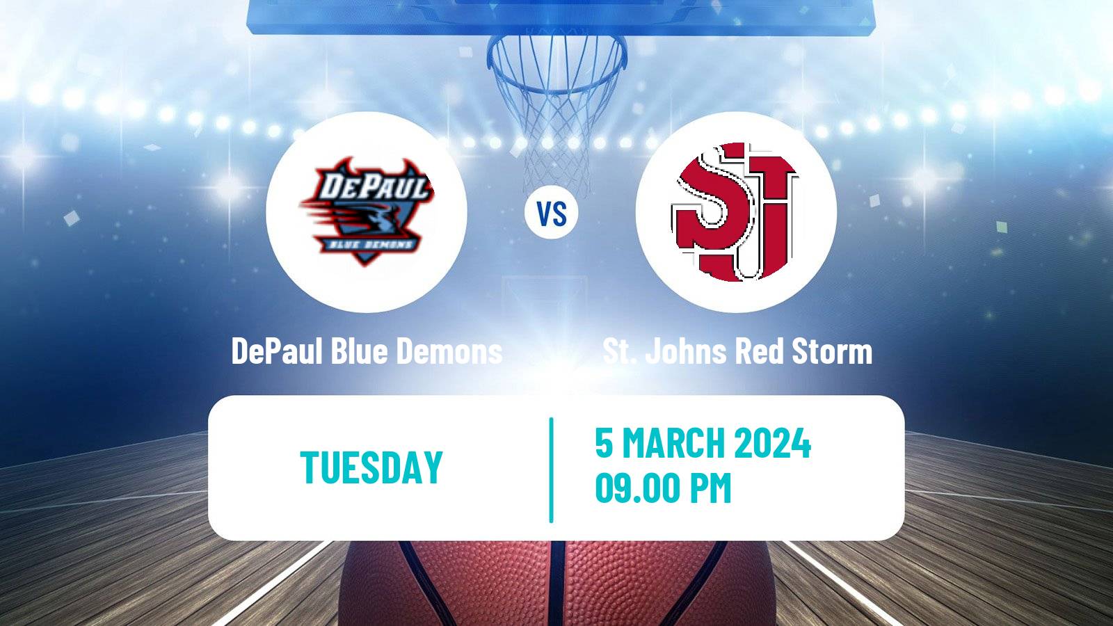 Basketball NCAA College Basketball DePaul Blue Demons - St. Johns Red Storm