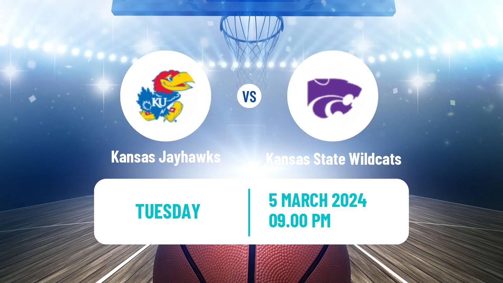 Basketball NCAA College Basketball Kansas Jayhawks - Kansas State Wildcats