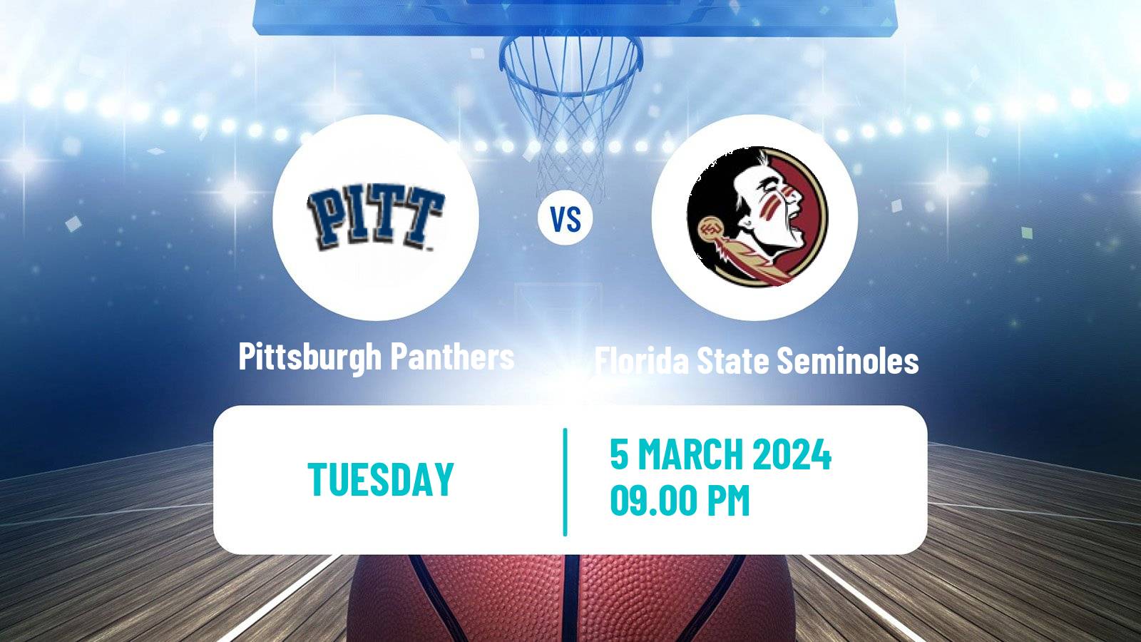 Basketball NCAA College Basketball Pittsburgh Panthers - Florida State Seminoles
