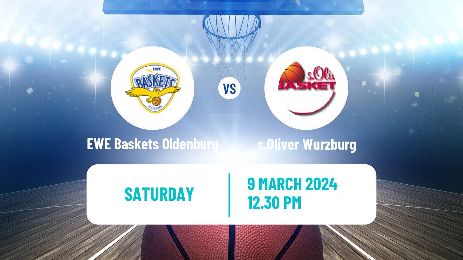 Basketball German BBL EWE Baskets Oldenburg - s.Oliver Wurzburg