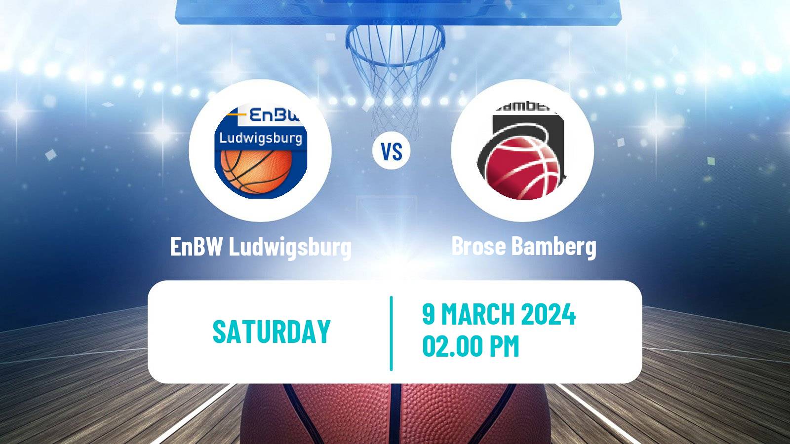 Basketball German BBL EnBW Ludwigsburg - Brose Bamberg