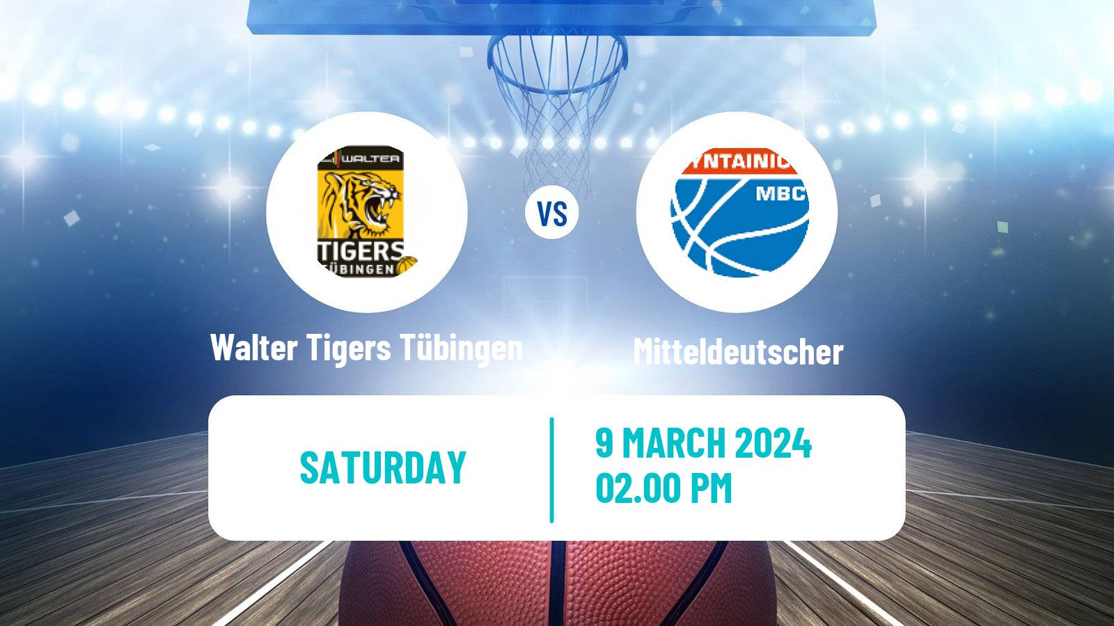 Basketball German BBL Walter Tigers Tübingen - Mitteldeutscher