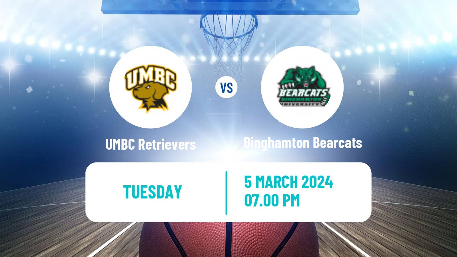 Basketball NCAA College Basketball UMBC Retrievers - Binghamton Bearcats