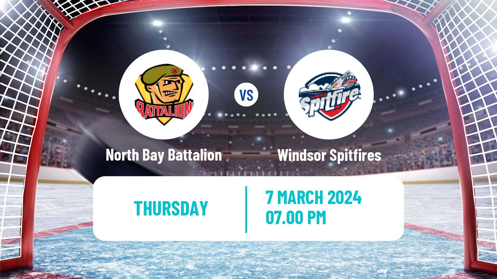 Hockey OHL North Bay Battalion - Windsor Spitfires
