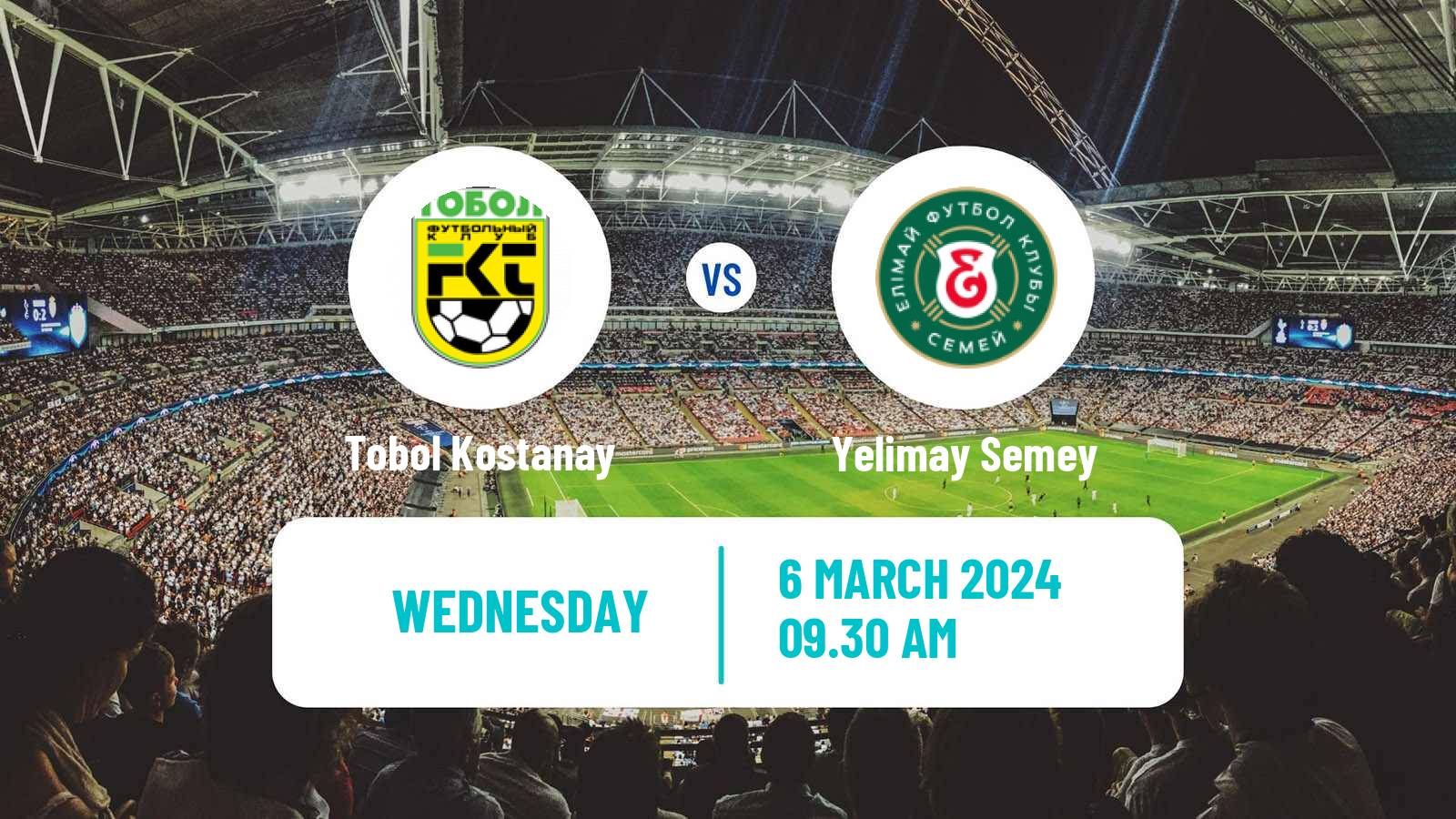 Soccer Kazakh Premier League Tobol Kostanay - Yelimay Semey