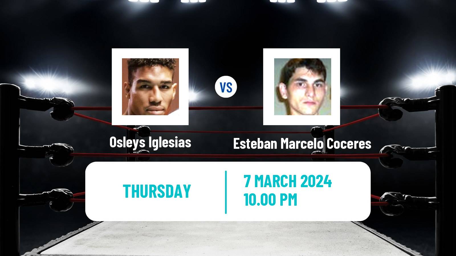 Boxing Super Middleweight IBO Title Men Osleys Iglesias - Esteban Marcelo Coceres