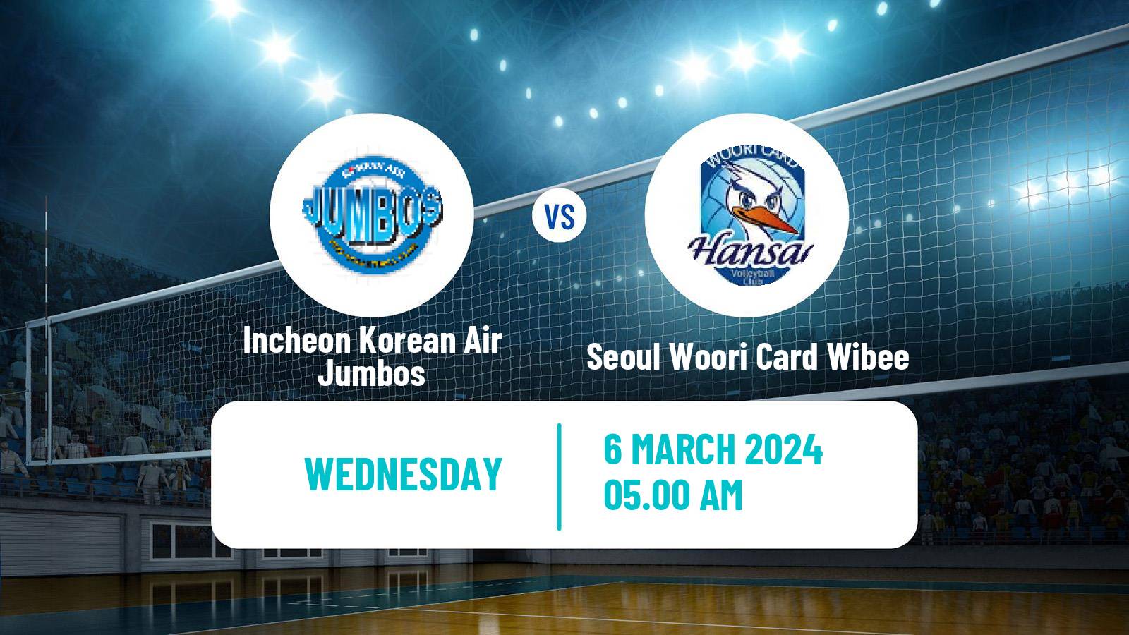 Volleyball South Korean V-League Incheon Korean Air Jumbos - Seoul Woori Card Wibee