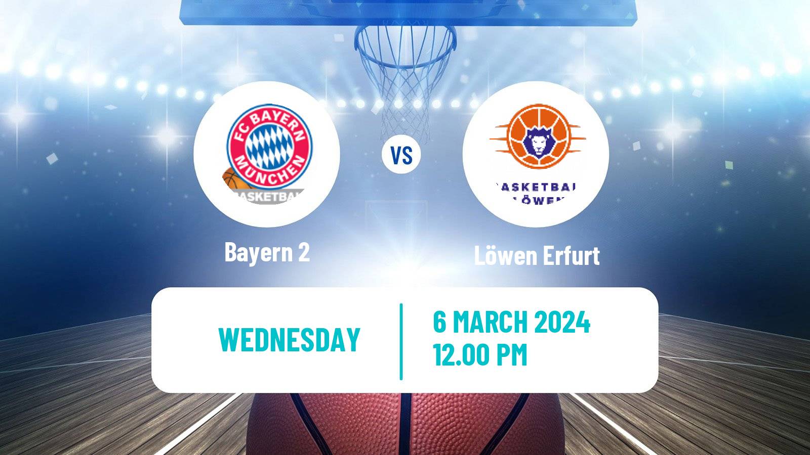 Basketball German Pro B Basketball Bayern 2 - Löwen Erfurt