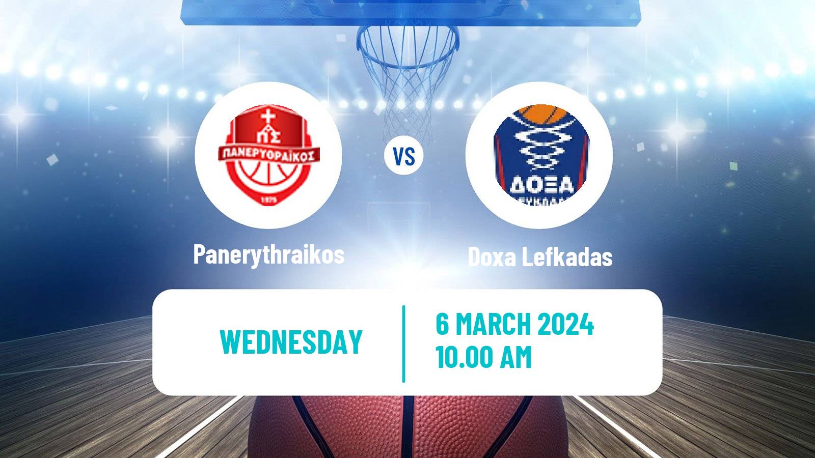 Basketball Greek Elite League Basketball Panerythraikos - Doxa Lefkadas