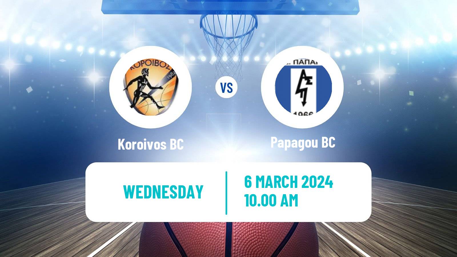 Basketball Greek Elite League Basketball Koroivos - Papagou