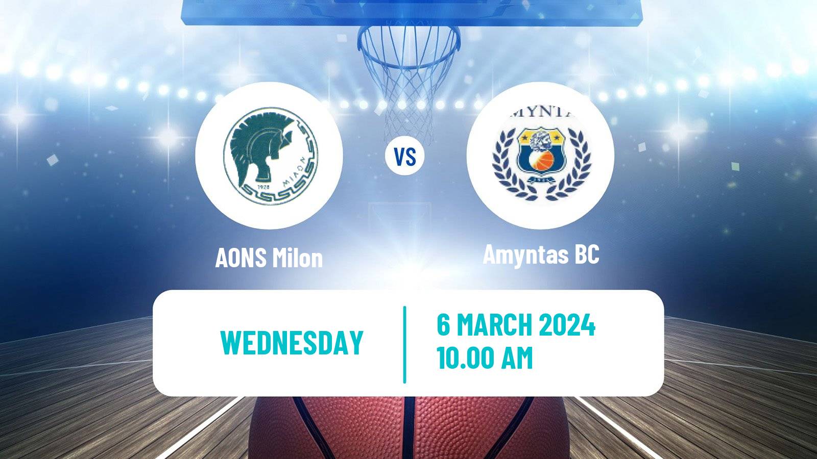 Basketball Greek Elite League Basketball AONS Milon - Amyntas
