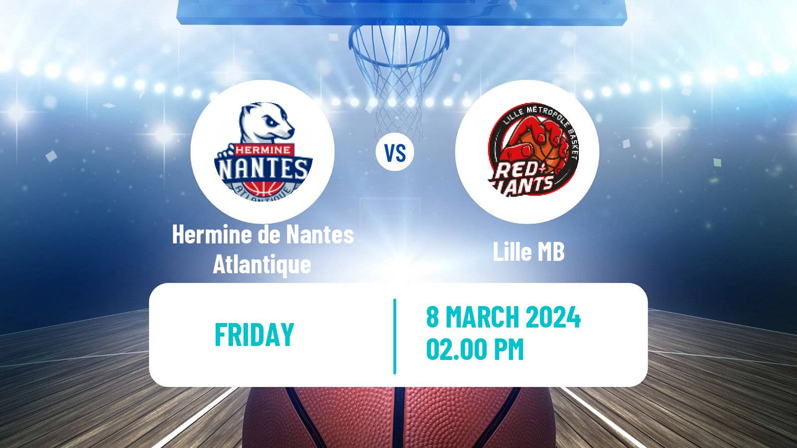Basketball French LNB Pro B Hermine de Nantes Atlantique - Lille MB
