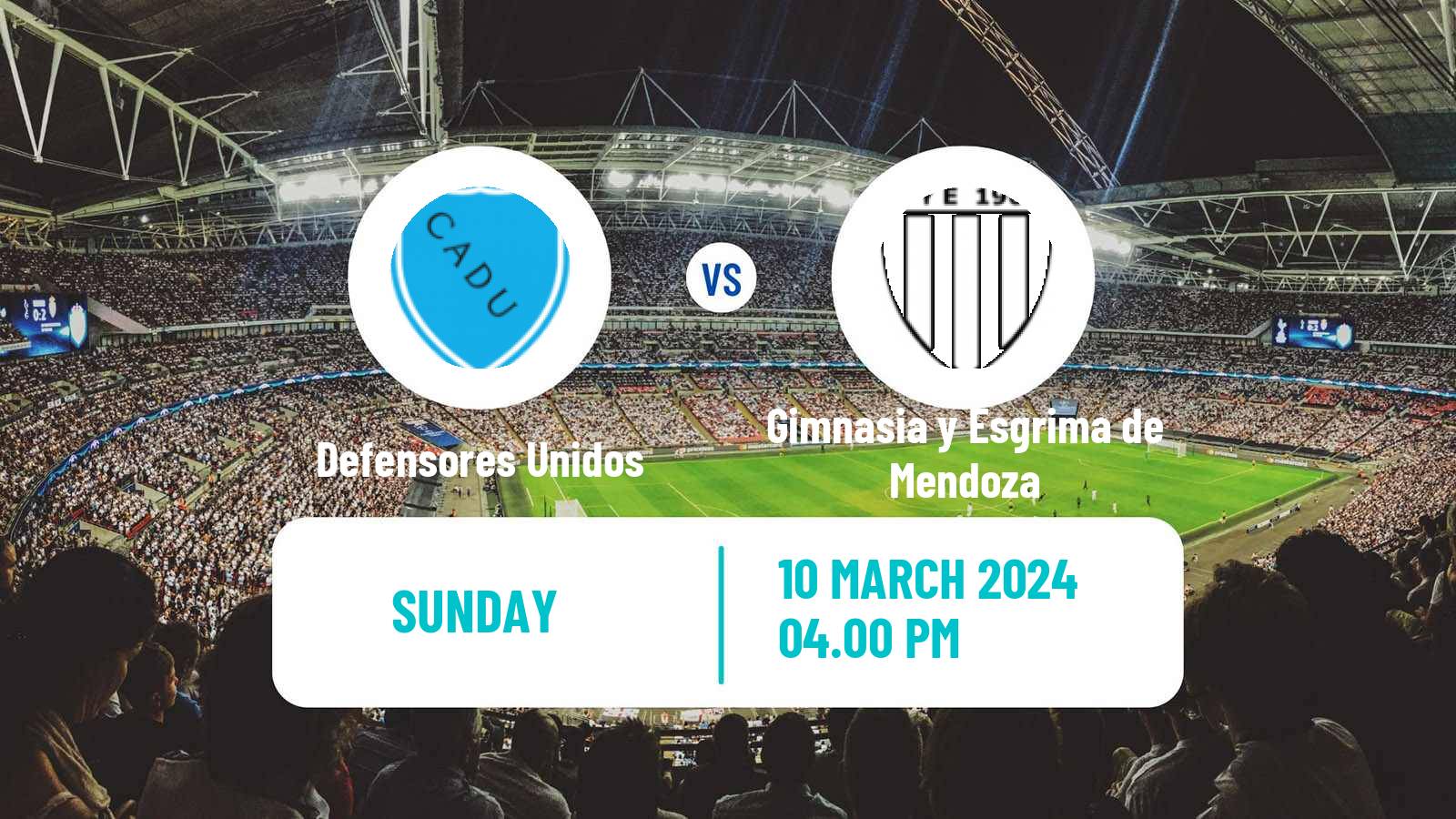 Soccer Argentinian Primera Nacional Defensores Unidos - Gimnasia y Esgrima de Mendoza