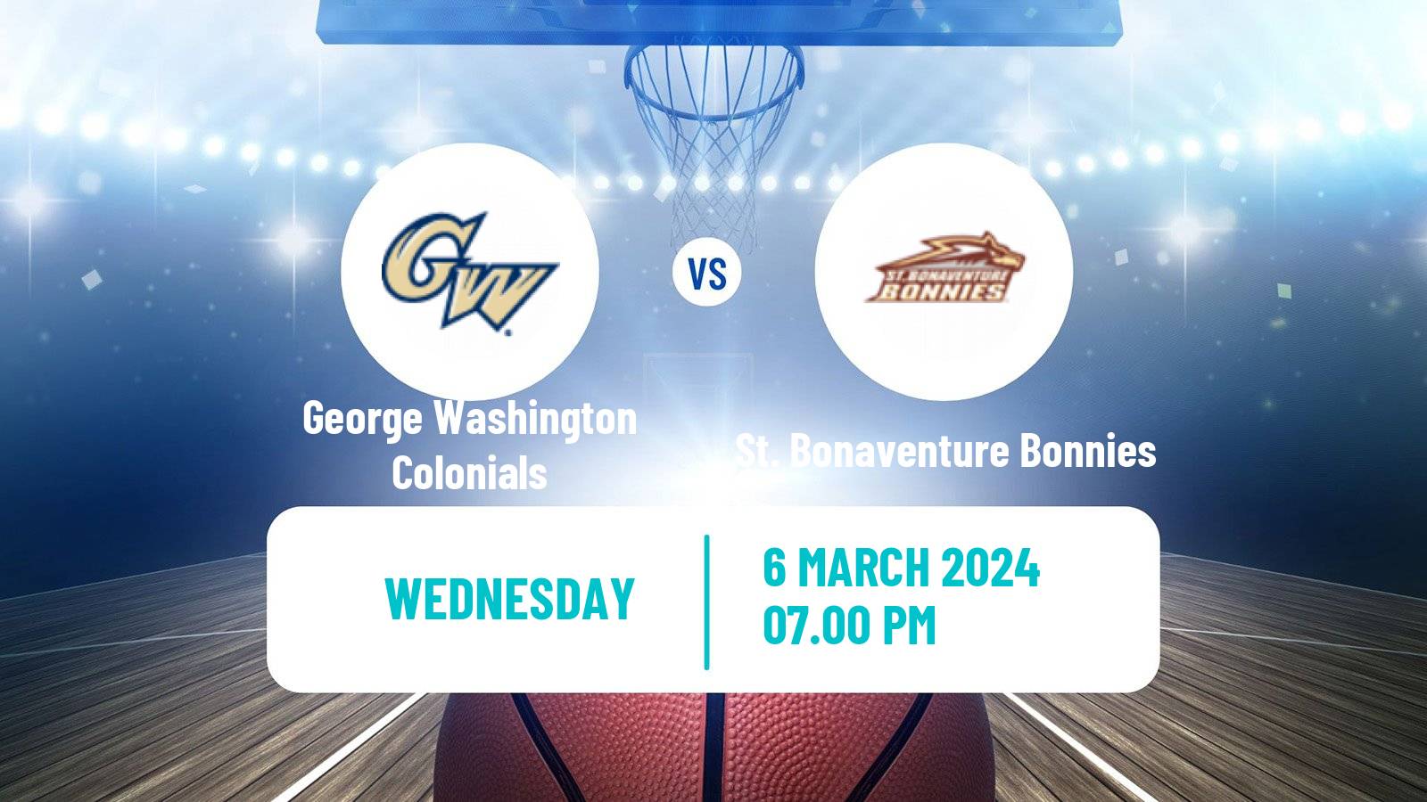 Basketball NCAA College Basketball George Washington Colonials - St. Bonaventure Bonnies