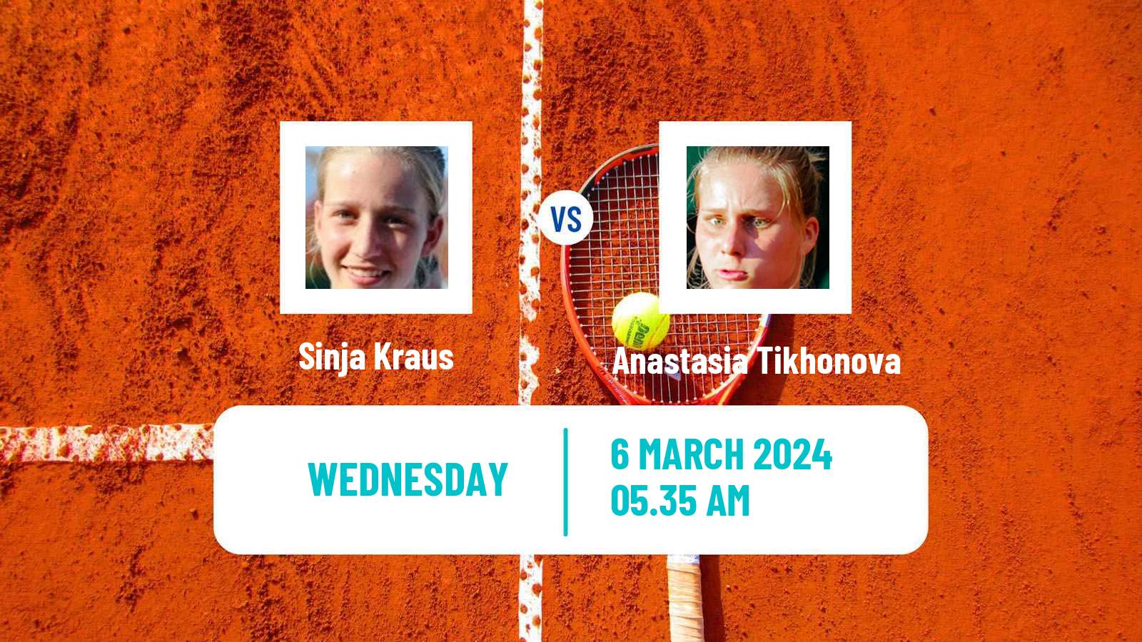 Tennis ITF W75 Trnava Women Sinja Kraus - Anastasia Tikhonova