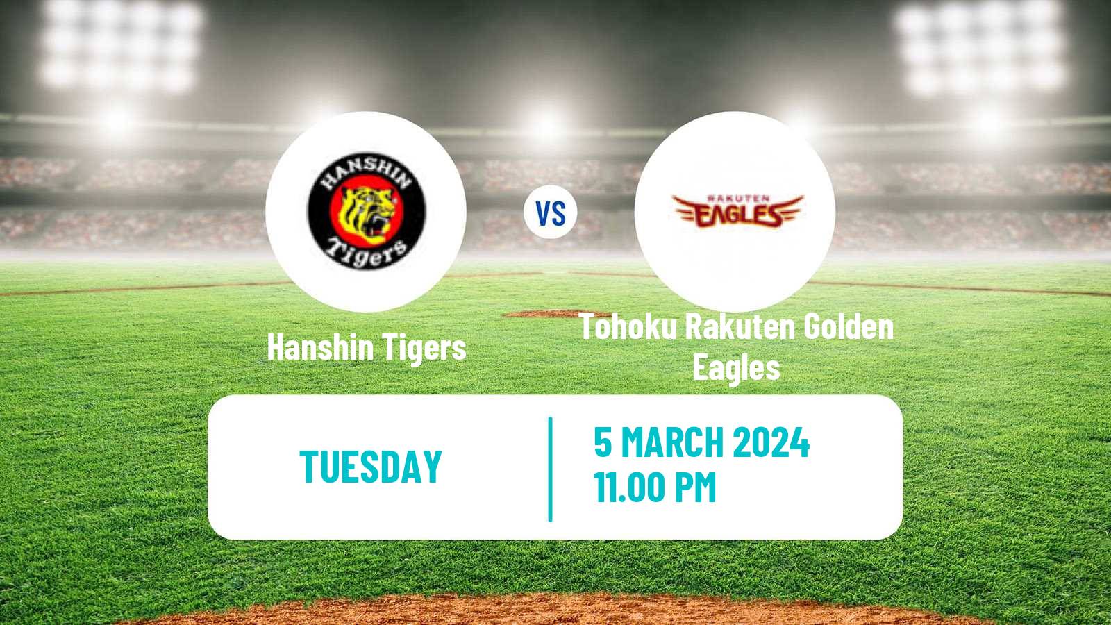 Baseball NPB Hanshin Tigers - Tohoku Rakuten Golden Eagles