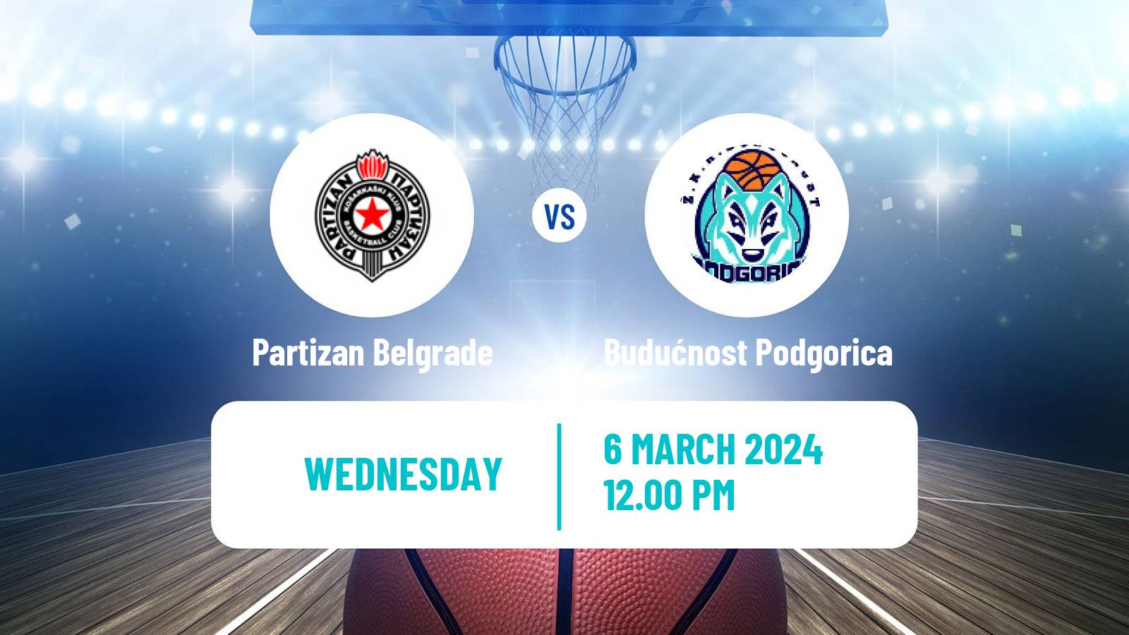 Basketball WABA League Partizan Belgrade - Budućnost Podgorica