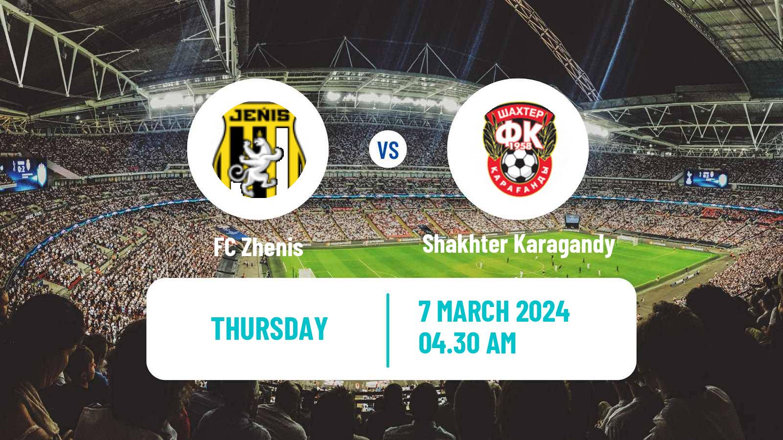 Soccer Kazakh Premier League Zhenis - Shakhter Karagandy