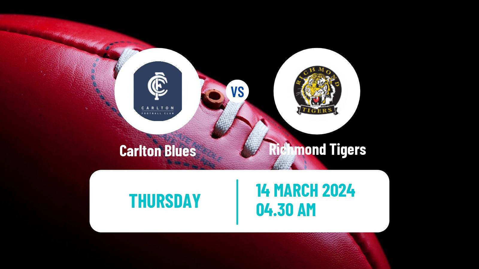 Aussie rules AFL Carlton Blues - Richmond Tigers